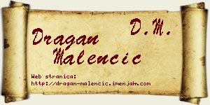 Dragan Malenčić vizit kartica